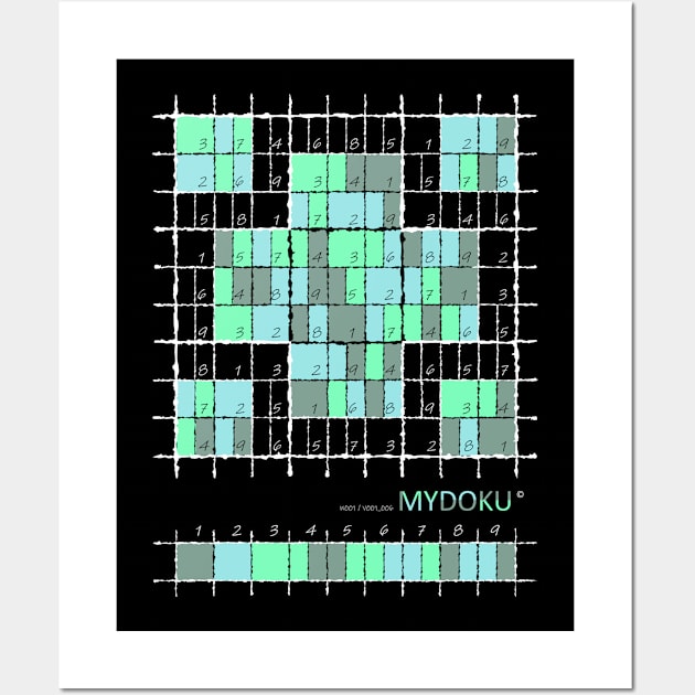 Mydoku_W001_V001_006_F&B: Sudoku, Sudoku coloring, logic, logic puzzle, holiday puzzle, fun, away from screen Wall Art by Mydoku